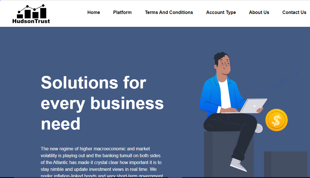 A screenshot image shows Hudson Trust broker
