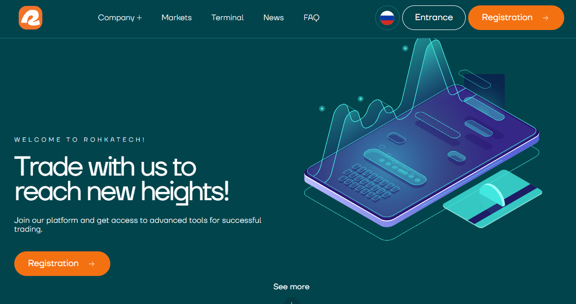 An image of Rohkatech.com scam online trading platform.
