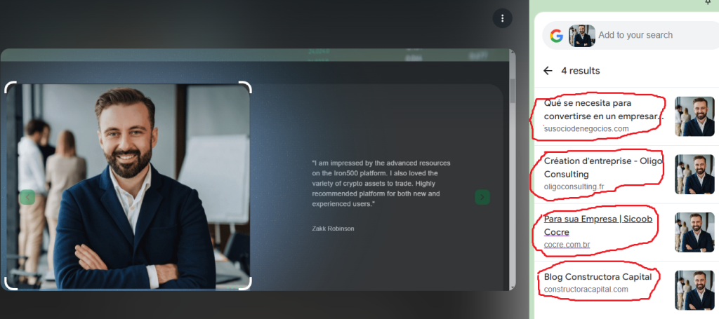 Iron500 displays made up customer testimonials on its website to fool people.
