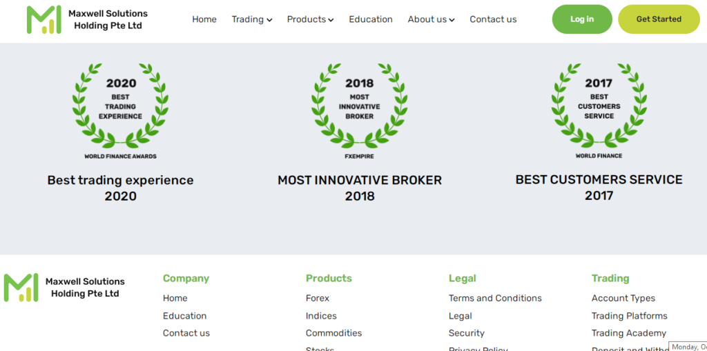 Maxwell Solutions Holding PTE LTD uses misleading advertising.