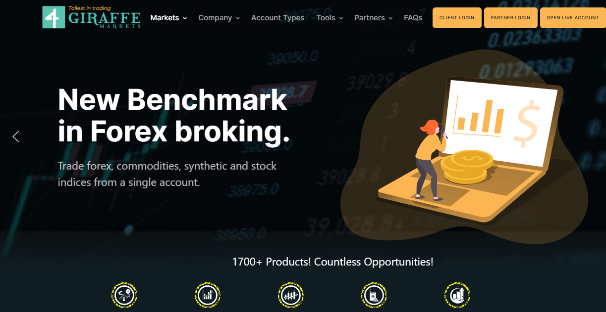 An image of the Giraffe Markets trading platform.