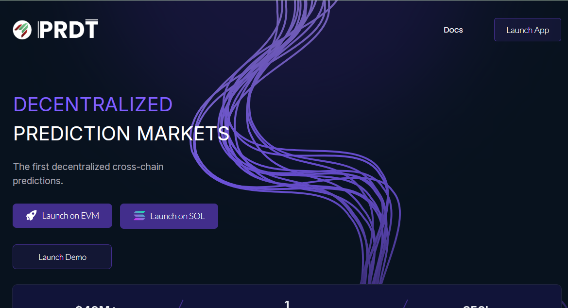 The PRDT.Finance landing page.
