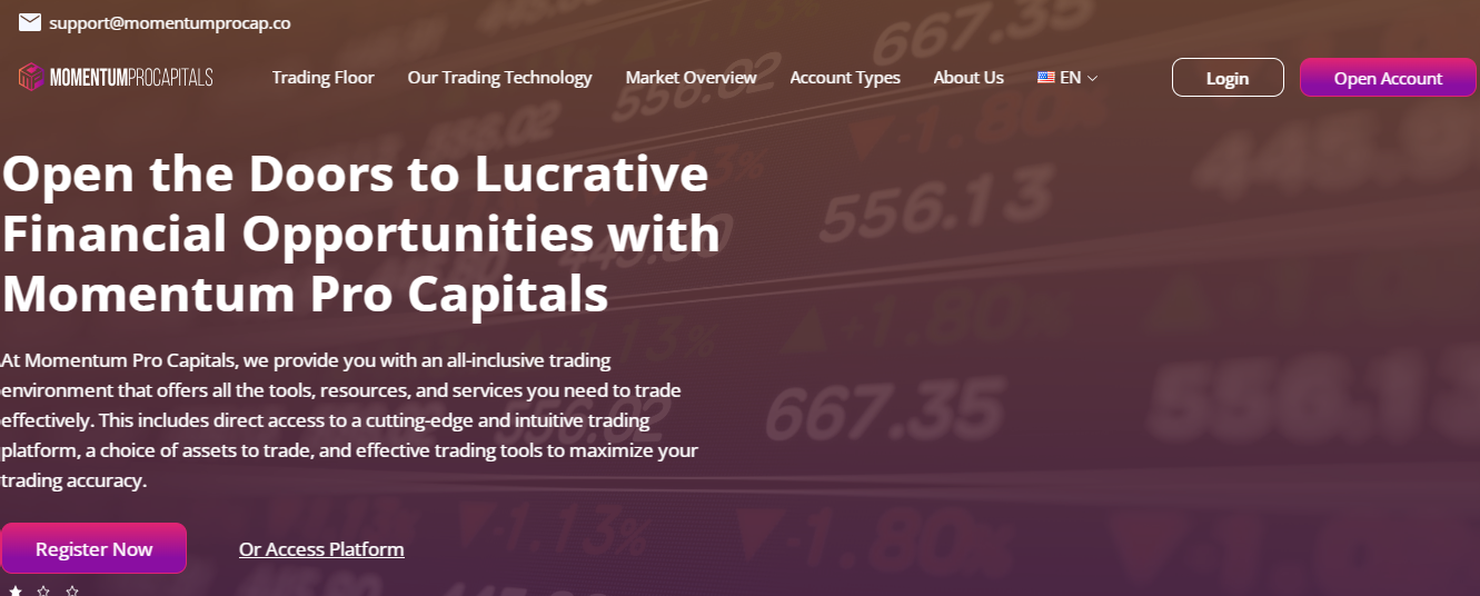 The Momentum Pro Capitals(momentumprocap.co) scam trading platform.