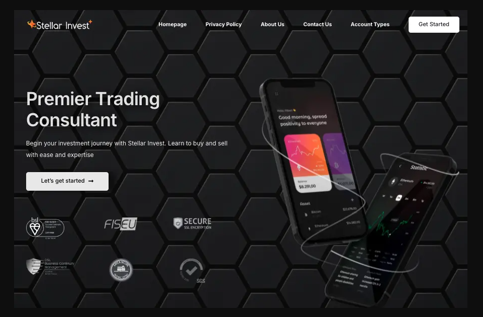 An Image of the Stellar Invest Trading Platform.