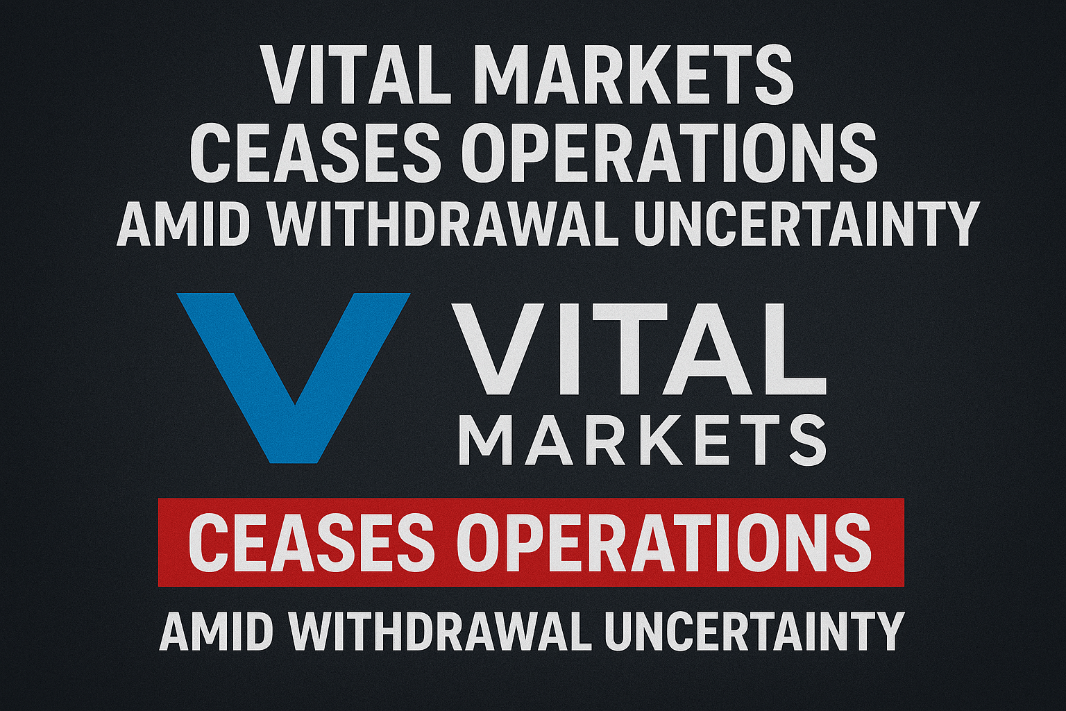 An image depicting Vital Markets, an offshore broker that appears to be sinking in stormy waters, symbolizing its uncertain future.