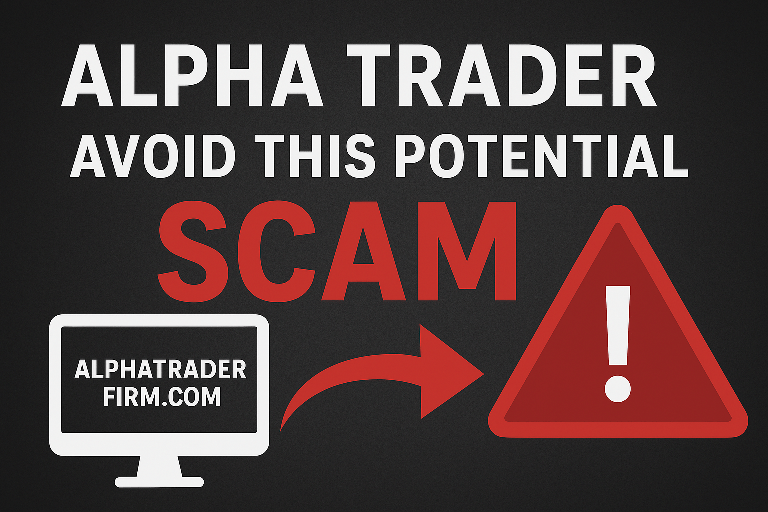 An image depicting Alpha Trader scam warning.