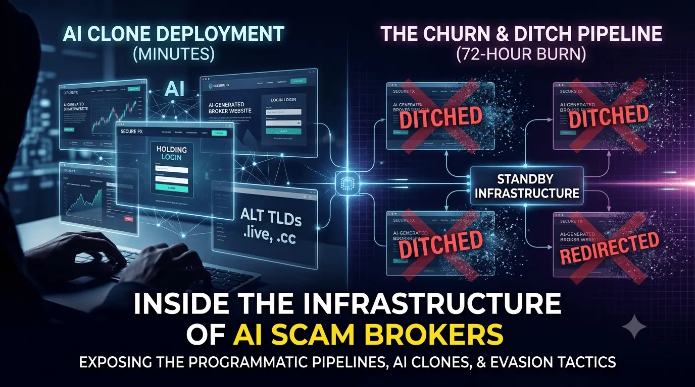 The Anatomy of Modern AI scam Brokers and their Automated Operations 
