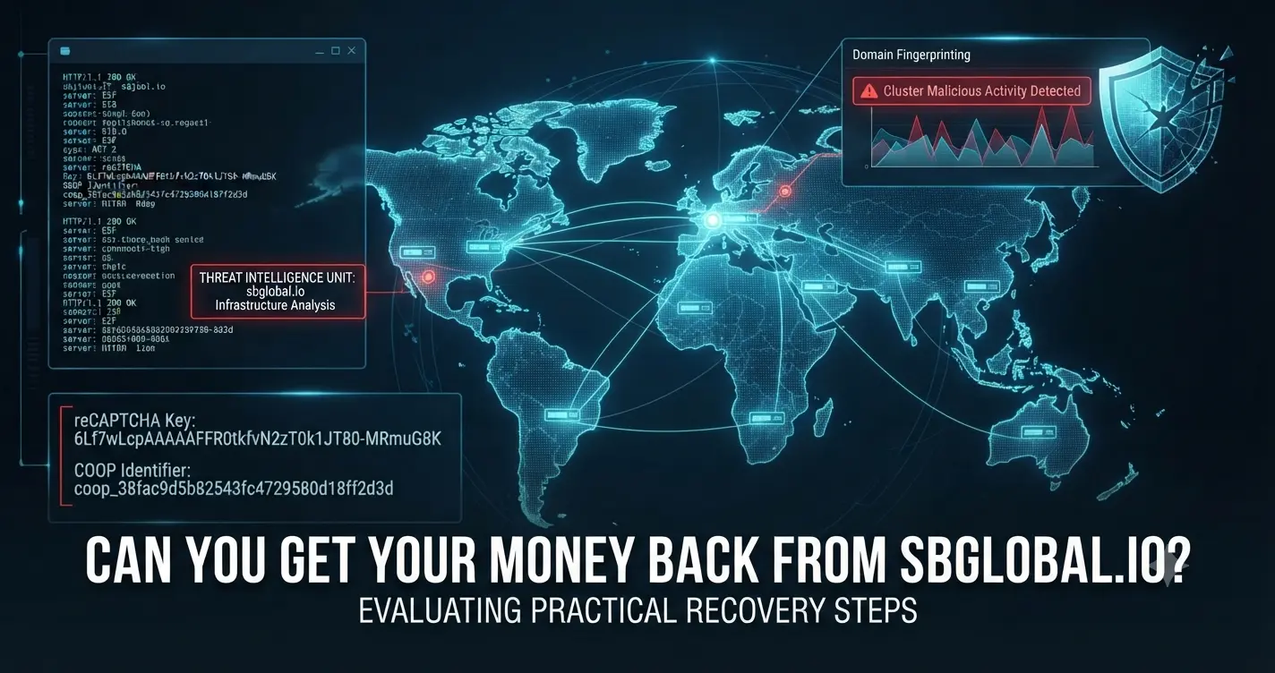 Can you get your money back from sbglobal.io? Technical analysis dashboard showing global proxy infrastructure and syndicate fingerprints.